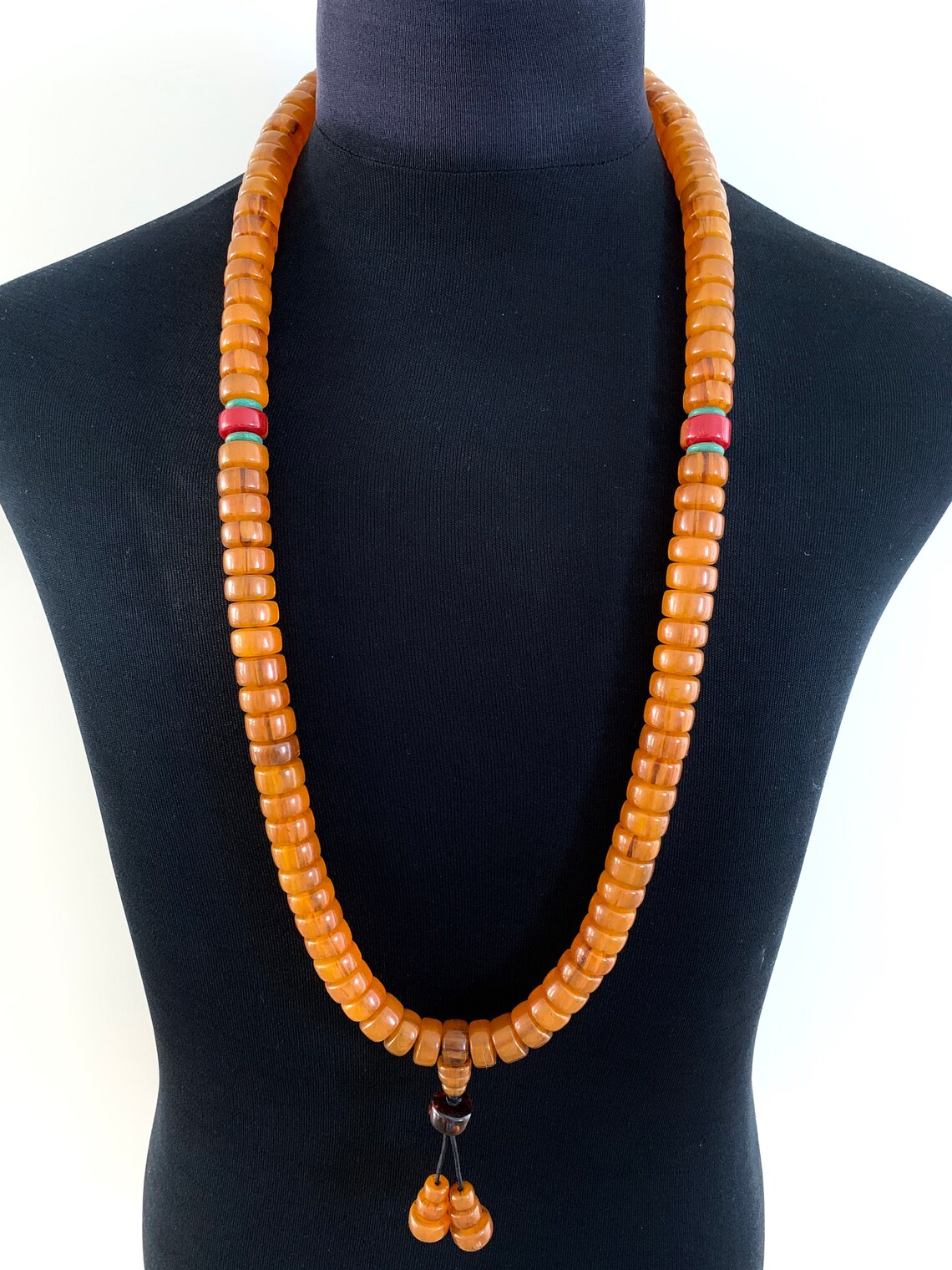 Unique Tibetan Buddhist Honey Amber Mala Beads Etsy