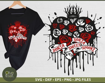 Sorta Sweet Sorta Spooky SVG, Spooky Babe SVG, Halloween SVG, Spooky Season Sublimation, Gothic SVG, Spooky Vibes png, halloween shirt SVG