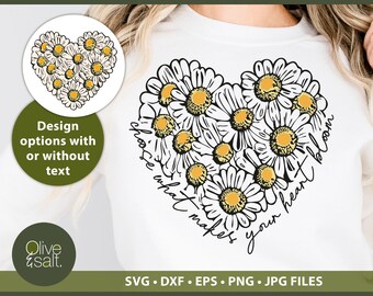 Wildflower SVG, floral svg, bloom svg, inspirational shirt sublimation, spring svg, motivational quote svg, self love svg, positive png