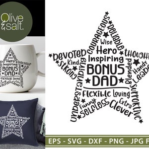 Bonus Dad svg, Fathers Day svg, fathers day word art svg, Bonus Dad gift svg, fathers day sublimation, bonus dad png, bonus dad mug svg