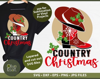 Country Christmas SVG, Cowgirl Christmas shirt sublimation, Western Christmas svg, Howdy Christmas svg, Cowboy Boots SVG, Christmas mug svg