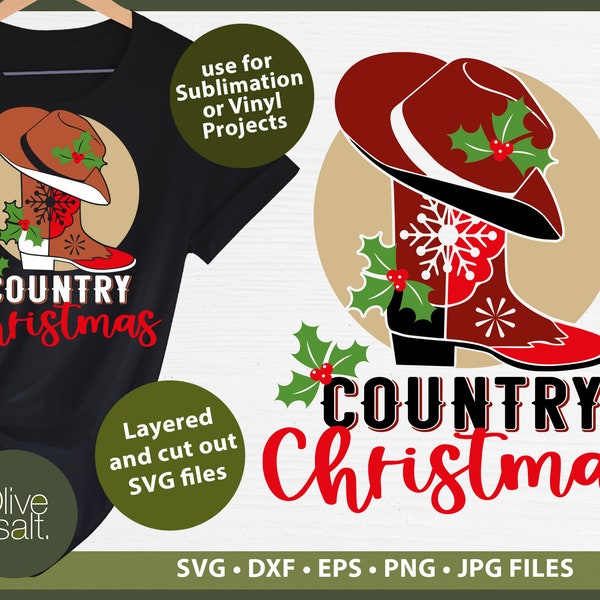 Country Christmas SVG, Cowgirl Christmas shirt sublimation, Western Christmas svg, Howdy Christmas svg, Cowboy Boots SVG, Christmas mug svg