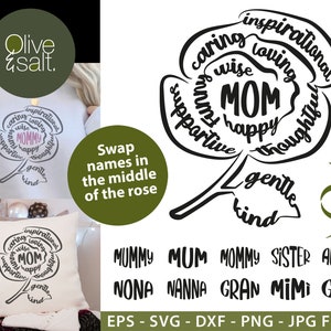 Dia das Mães svg, Mãe svg, mãe palavra arte svg, metrô arte svg, presente da mãe svg, Nanna svg, mãe svg, Gran svg, arquivo de corte da mamãe, mamãe svg, Rose svg