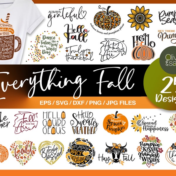 Fall SVG Bundle, Fall Shirt Sublimation, Pumpkin SVG, Autumn SVG Bundle, Fall Farmhouse svg, Thanksgiving svg, pumpkin Spice Latte mug png
