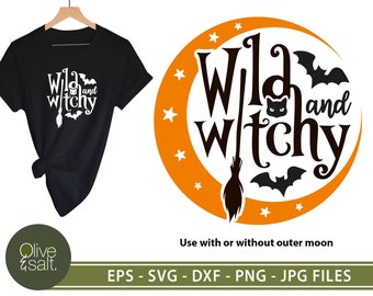 witch svg, witchy and wild svg, halloween quote svg, wicca svg, witches broom svg, witch quote svg, halloween mug svg, witch shirt svg png
