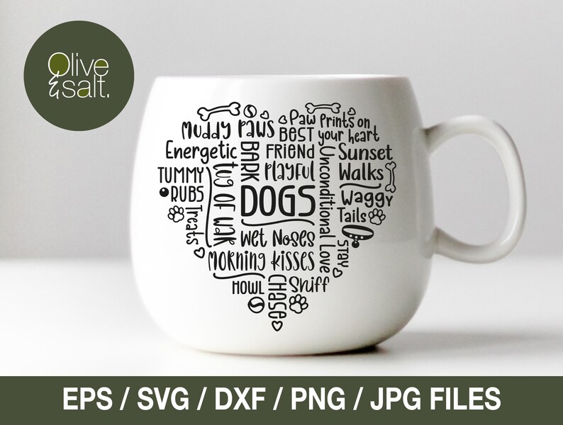 Dog Mom SVG, word art svg, dog lover svg, heart svg, Dog mom shirt svg, dog waterslide svg, Dog pillow svg, dog mom sublimation, dog mug svg image 8