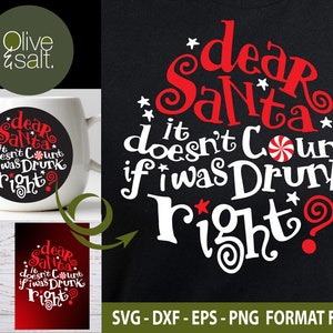 Caro Babbo Natale SVG, divertente svg di natale, sottolimazione di natale svg cricut file di design
