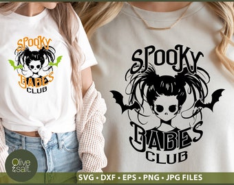 Spooky Babe SVG, Spooky SVG, Halloween svg, Spooky season sublimation, Gothic SVG, Halloween quote svg, spooky vibes, halloween shirt svg