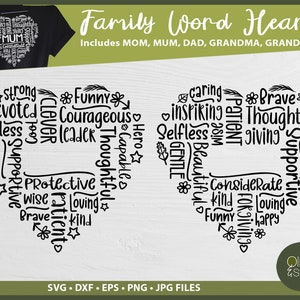 Mom and Dad SVG Bundle, Mom Love SVG, Dad Svg, Mum Svg, Dad Word Art ...