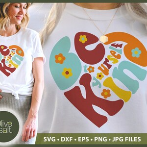 Be Kind to Yourself SVG, Be Kind SVG, Boho Retro SVG, Retro svg for Shirts, Retro Motivational svg, boho hippie svg, Retro Inspirational svg
