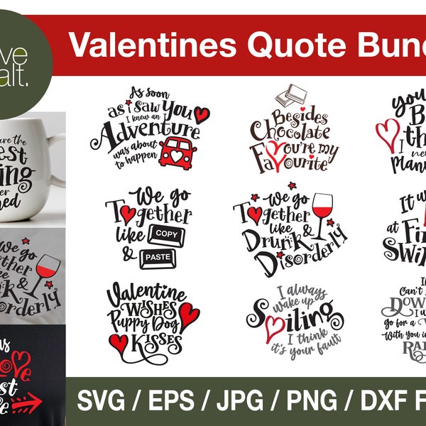 Valentines SVG bundle, valentines day svg, valentines mug svg, valentine clipart, love svg, quote svg bundle, valentine dxf, mug sublimation