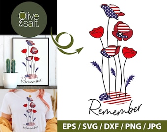 Memorial Day svg, Remember svg, Patriotic svg, 4th of July svg, military svg, american flag svg, veterans day svg, memorial day cutting file