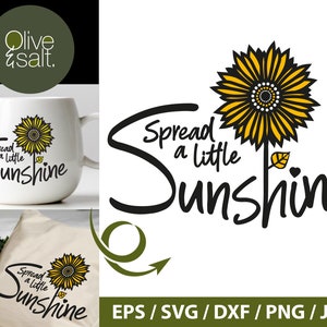 Difunda un poco de sol svg, cita de girasol svg, svg motivacional, svg positivo, svg inspirador, archivos svg de cita de sol para cricut