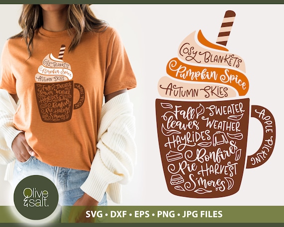 Pumpkin Spice SVG, Fall Sign SVG, Pumpkin Spice Latte, Fall Word Art, Pumpkin Spice Sublimation, Autumn cut file, Coffee svg, Harvest SVG
