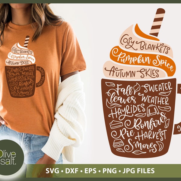 Pumpkin Spice SVG, Fall Sign SVG, Pumpkin Spice Latte, Fall Word Art, Pumpkin Spice Sublimation, Autumn cut file, Coffee svg, Harvest SVG