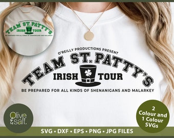 Funny St Patricks Day SVG, St Pattys Day Shirt SVG, Irish tshirt png, Team St Patricks SVG, Irish Sublimation, Shenanigans svg, Malarkey svg