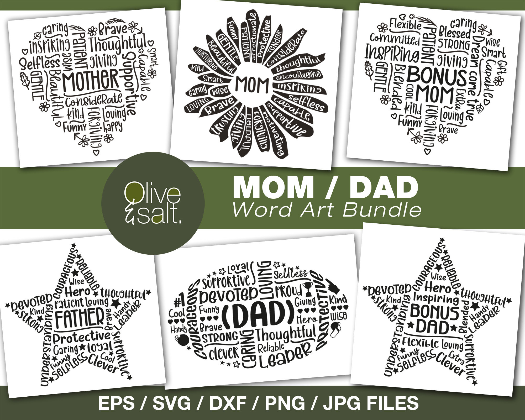 Mom svg bundle dad svg bundle family svg bundle word art | Etsy