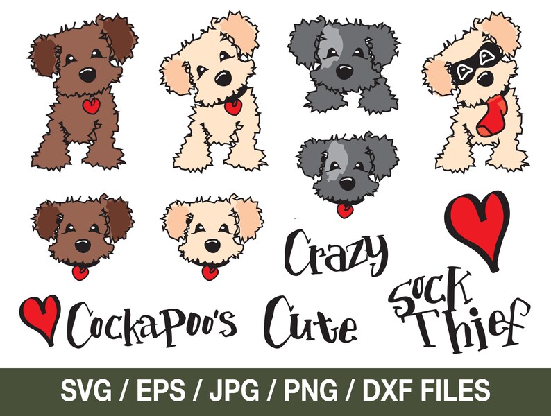 Dog SVG Bundle, Cockapoo Svg, Cockapoo Clipart, Cockapoo Png, Cockapoo ...