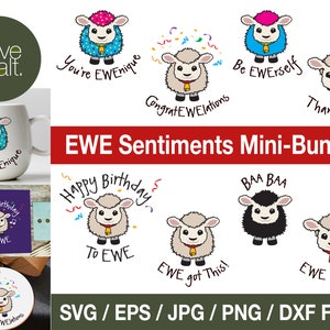 Funny Pun SVG Bundle, Ewe Sentiments SVG Bundle, Funny Sheep cut file, Funny Sheep quote, Funny Sheep Pun Sublimation bundle, Funny ewe png