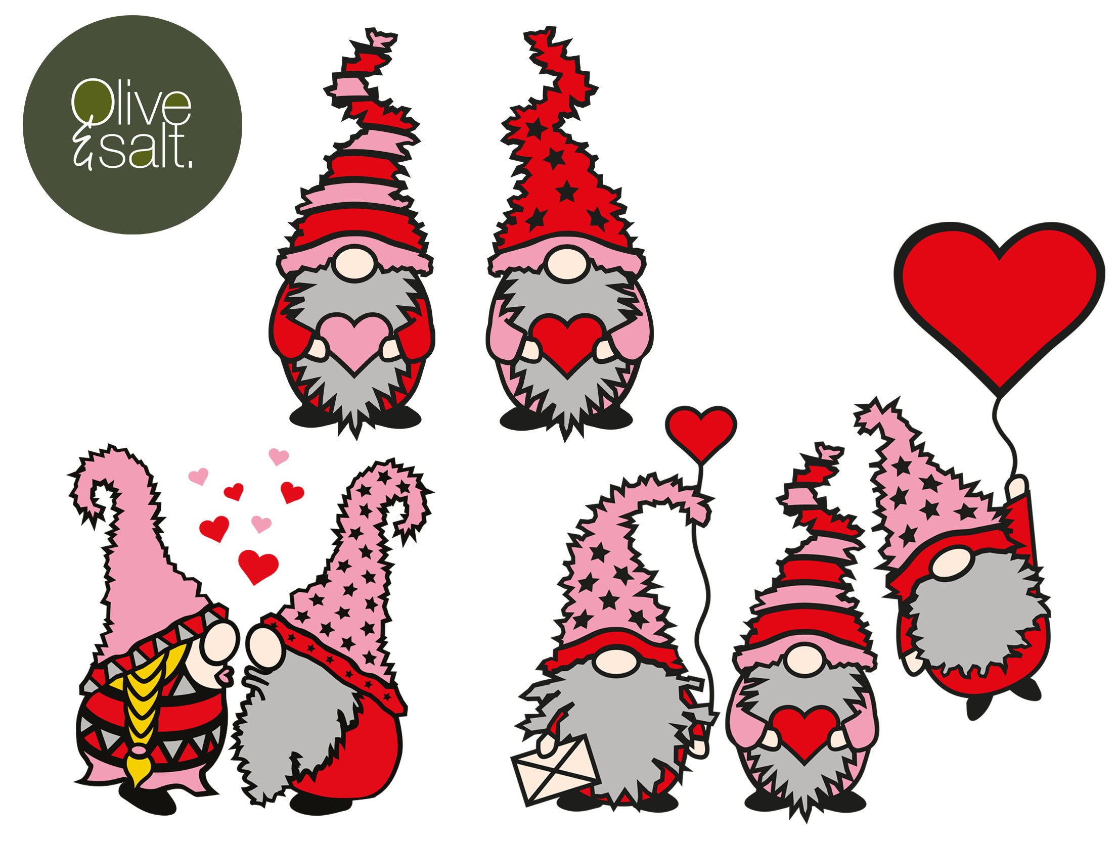 Download Valentine Gnome SVG bundle valentine svg clipart gnome | Etsy