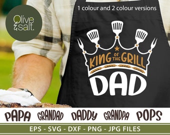 King of the grill svg, fathers day svg, dad svg, bbq svg, dad shirt svg, apron svg, grilling svg, grill master svg, grill king svg, mug svg