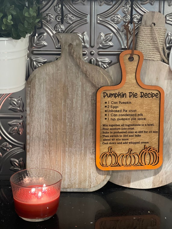 Pumpkin Pie Recipe, Pumpkin Cutting Board