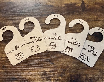 Baby Closet Dividers, Closet Divider, Clothes Divider, Wooden Closet Divider, Baby Shower Gift, Closet Organizer, Baby Clothes Organizer