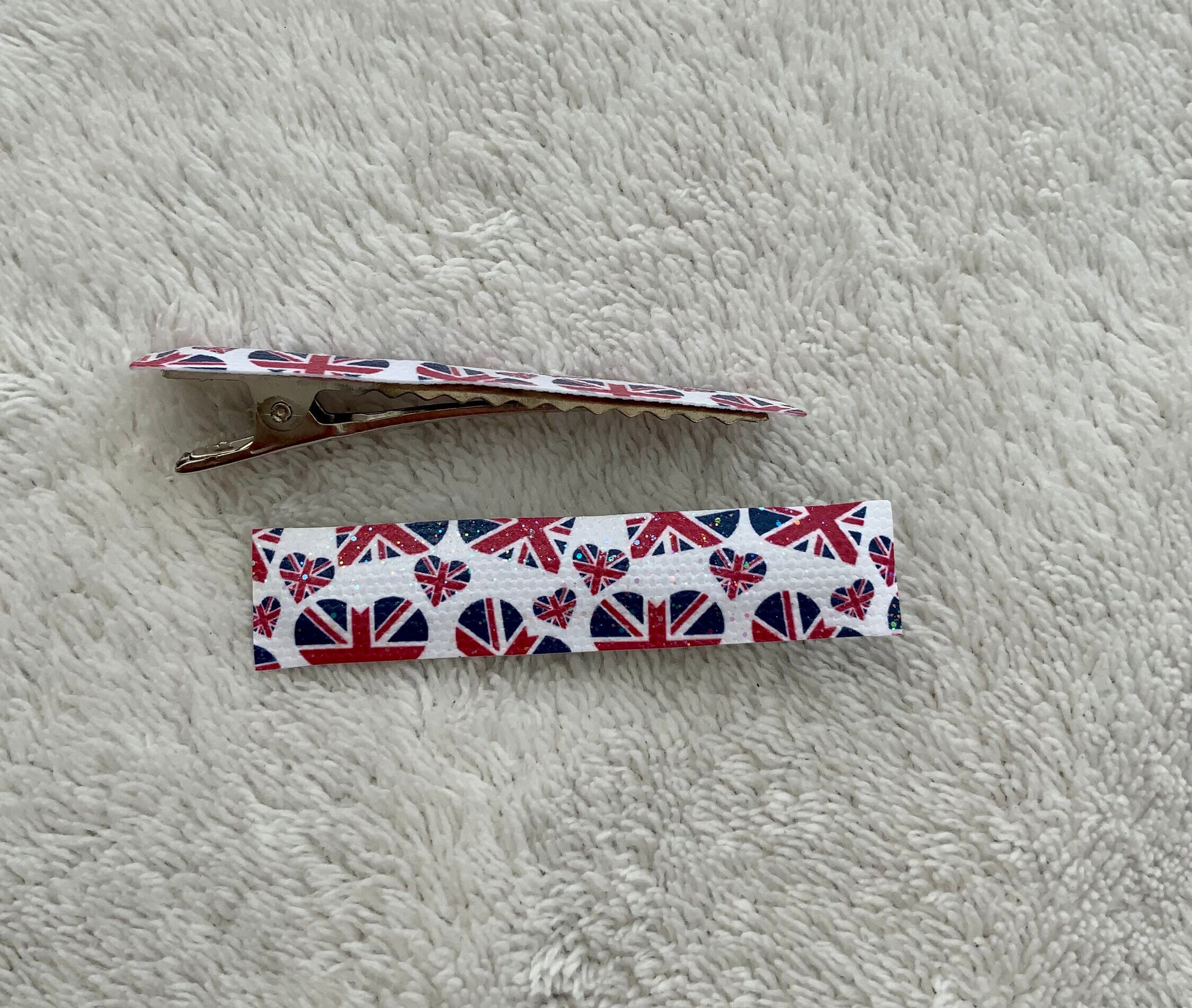 Union Jack Hair Bows, Kings Coronation, Baby Headband, Clips, Crowns