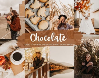 10 Chocolate Autumn Presets Bundle, Lightroom Desktop and Mobile Presets, Warm Fall Tones Photo Editing Pack, Orange Filter for Bloggers