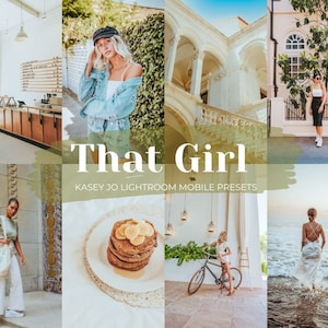 5 That Girl Mobile Lightroom Presets, Natural Photo Filter Instagram Bloggers, Bright Colorful Presets for Influencers