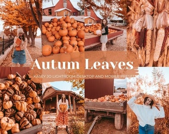 10 Mobile & Desktop Fall Lightroom Preset  Autumn Leaves, Warm Red Tone Photo Editing, Holiday Instagram Outdoor Filter for Bloggers