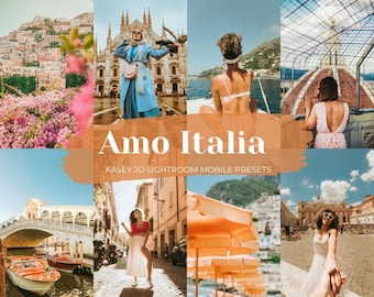 5 Italy Vibrant Mobile Lightroom Presets for Bloggers, Colorful, Summer Travel Photo Editing Filter for Instagram Influencer