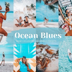5 Ocean Blues Mobile Lightroom Presets, California Summer Photo Editing Filter for Instagram, Beach Blogger Preset for Influencers