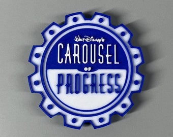 Carousel of Progress 3D Printed Fridge Magnet - 2 Colors - Disney Home Decor - Fun Kitchen Accessory