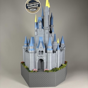 Cinderella Castle 3D Model with Fireworks Projection | Disney Attraction Miniature | Light and Sound Show. Three color schemes!