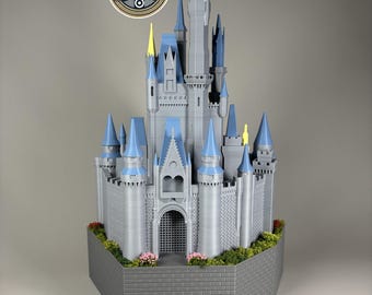 Cinderella Castle 3D Model with Fireworks Projection | Disney Attraction Miniature | Light and Sound Show. Three color schemes!