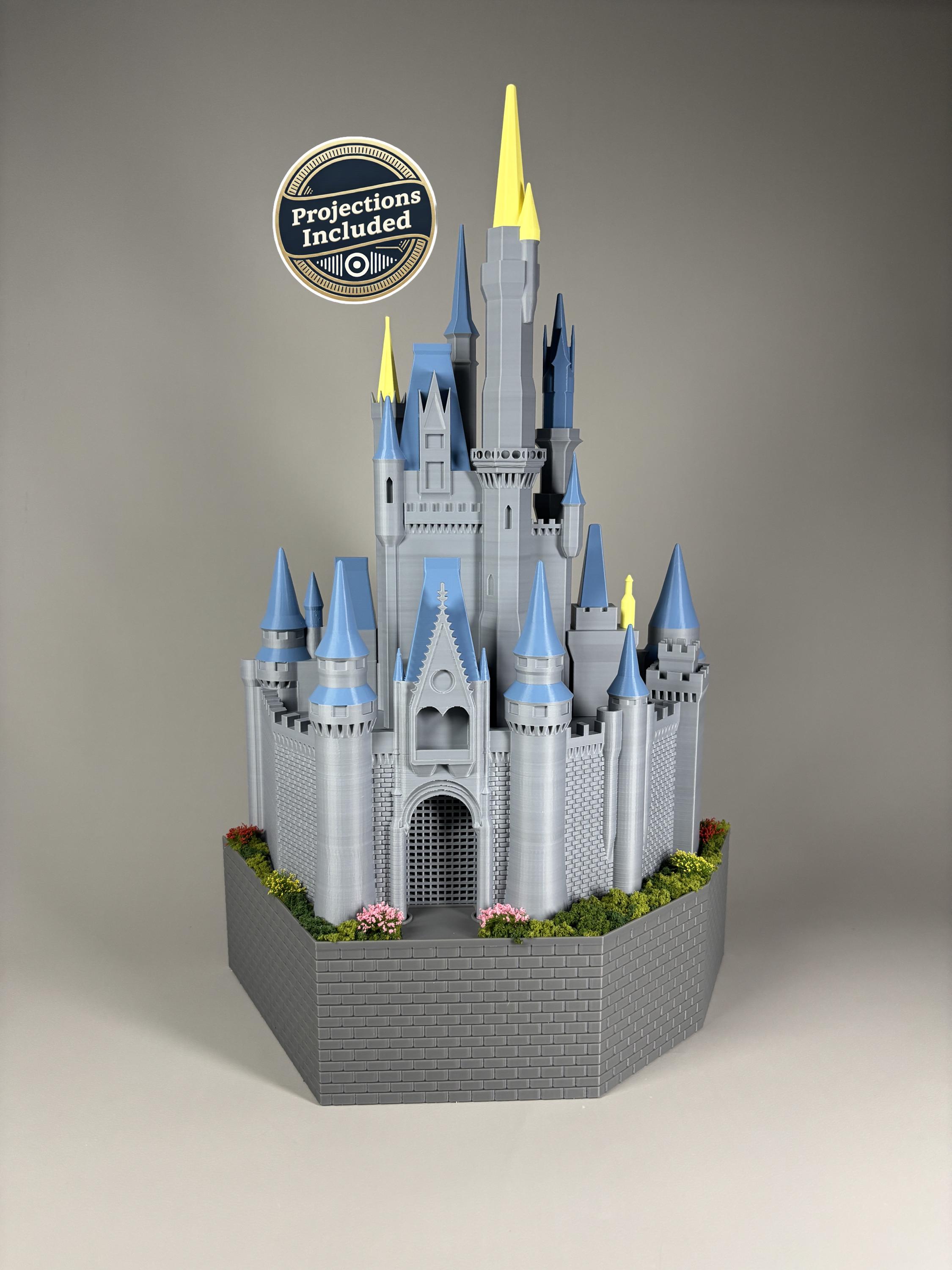 Cinderella Castle 3D Model with Fireworks Projection | Disney