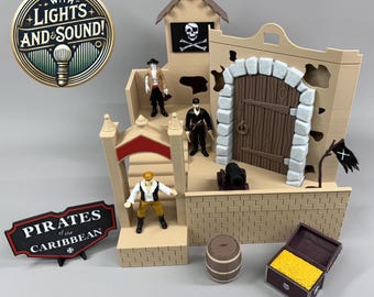 Pirates of the Caribbean Burning Village Diorama: Disney-Inspired Light & Sound Display