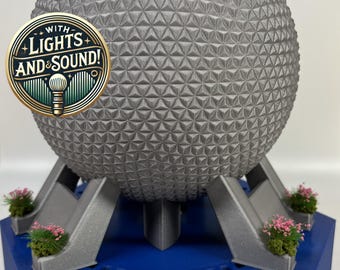 Spaceship Earth Model With Working Lights and Choice of Soundtrack! Watch video!