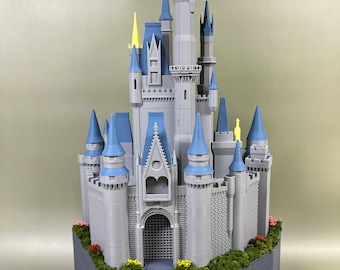 Cinderella Castle 3D Model with Fireworks Projection