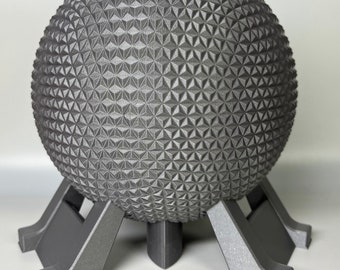 Spaceship Earth Sculpture: Shimmering Geodesic Sphere, High Resolution