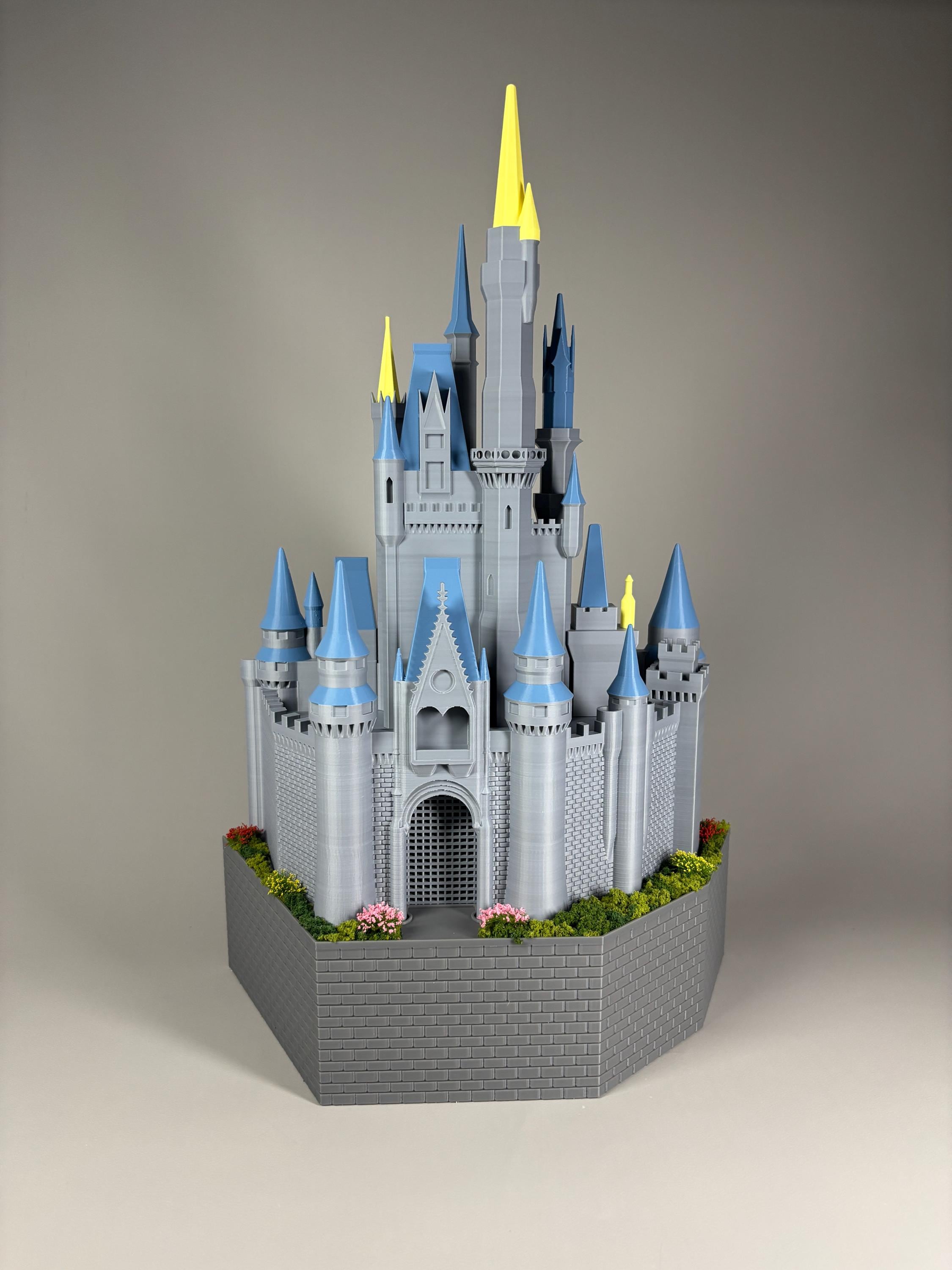 Cinderella Castle 3D Model with Fireworks Projection | Disney