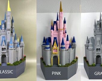 Cinderella Castle 3D Model with Fireworks Projection