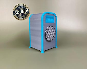 Spaceship Earth Trash Can With Onboard Audio and Rechargeable Battery! Your Choice Of Audio!