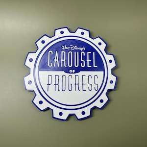 Plaque moyenne Carousel of Progress - Design bicolore - décoration vintage inspirée de Disney
