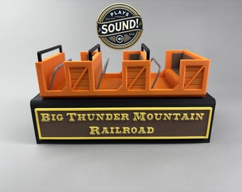 Big Thunder Mountain Railroad Ride Vehicle With Full Onboard Soundtrack Audio and Display Stand!