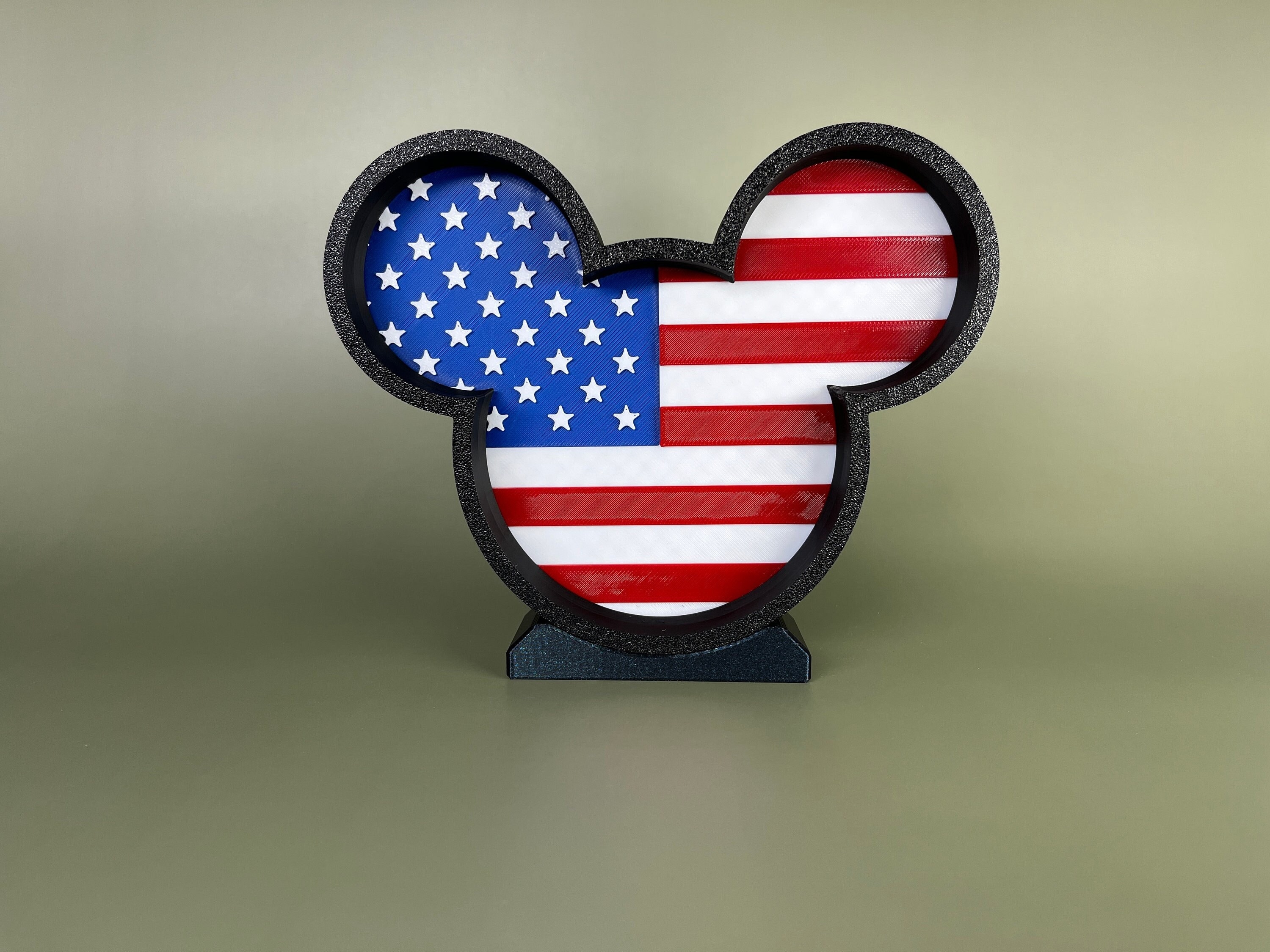 Mickey Mouse American Flag With Frame and Stand - Etsy