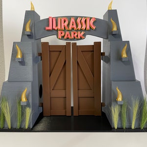 Jurassic Park Entrance Gate With Flickering Flames and Full - Etsy