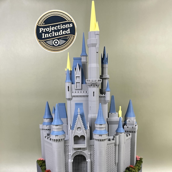 Cinderella Castle 3D Model with Fireworks Projection | Disney