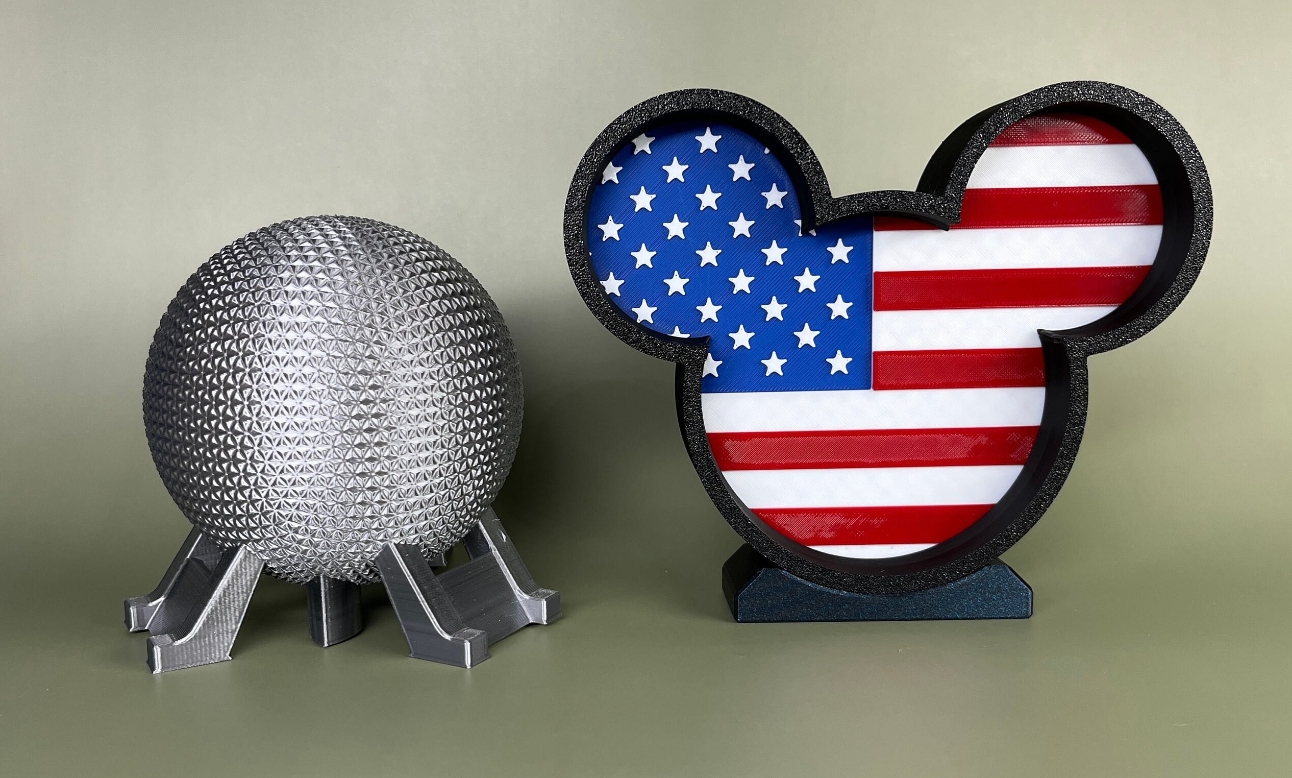 Mickey Mouse American Flag With Frame and Stand - Etsy